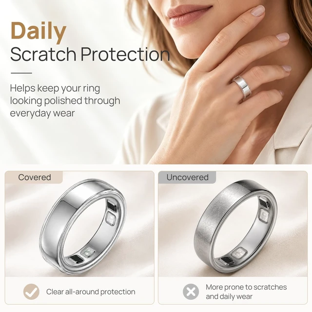 Alt view image 4 of 7 - 3 Pack Clear Ring Cover Compatible with Oura Ring 5 0.5mm Ultra-Thin Ring Protector Case, Transparent Scratch Resistant TPU Smart Ring Cover Accessories for Women Men