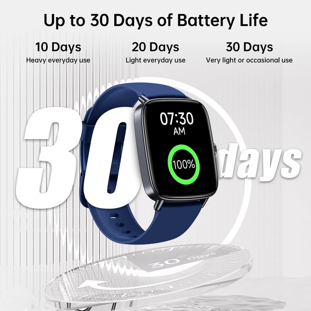 Alt view image 7 of 7 - Smart Watch for Women Men with Calls, 1.85" HD Fitness Tracker, Blue 110+ Sport Modes,Sleep/Heart Rate/Stress Monitor, compatible with iPhone/Android, IP68 Waterproof, 2 Bands