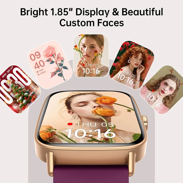 Alt view image 6 of 7 - Smart Watches for Women, 1.85" HD Smart Watch for Android Phones & iPhone Fitness Watches for Women with Call & Notification Alerts, Tracks Heart Rate/Sleep Smartwatches (Dark Purlple, 1.85 inches)