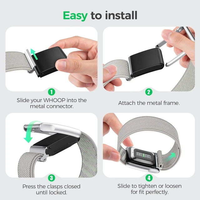 Alt view image 7 of 7 - 3 Packs Nylon Sport Band for WHOOP 5.0/MG, One, Peak & Life Breathable Loop Strap, Comfortable Wristband, Quick-Dry Replacement Watchband Accessories for Men Women, NOT for WHOOP 4.0