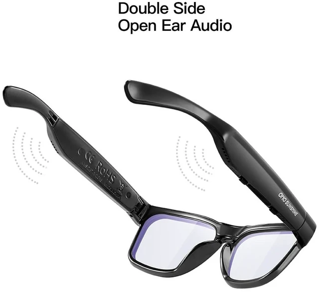Alt view image 2 of 7 - Open Ear Smart Glasses, UV400 Z87.1 Lightweight Audio Bluetooth Glasses Up to 10H Playtime, Hands-Free Calling, Music Playback, Voice Control, Blue Light Blocking Lens, Unisex for Daily & Outdoor