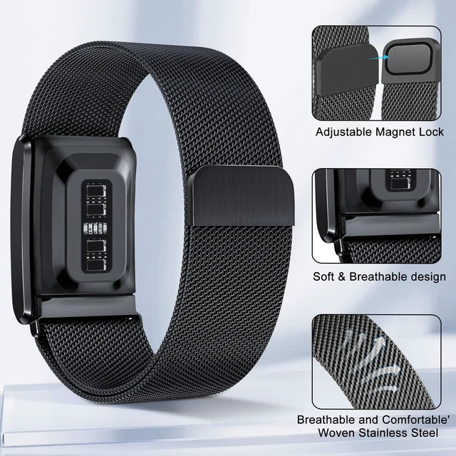 Alt view image 2 of 7 - Milanese Loop Metal Band for Whoop 5.0 Bands One, Peak and Life/MG Breathable Metal Mesh Milanese Loop Sport Adjustable Strap Replacement for Whoop Band 5.0 Not Compatible with Gen 4