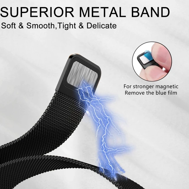 Alt view image 4 of 7 - Milanese Loop Metal Band for Whoop 5.0 Bands One, Peak and Life/MG Breathable Metal Mesh Milanese Loop Sport Adjustable Strap Replacement for Whoop Band 5.0 Not Compatible with Gen 4