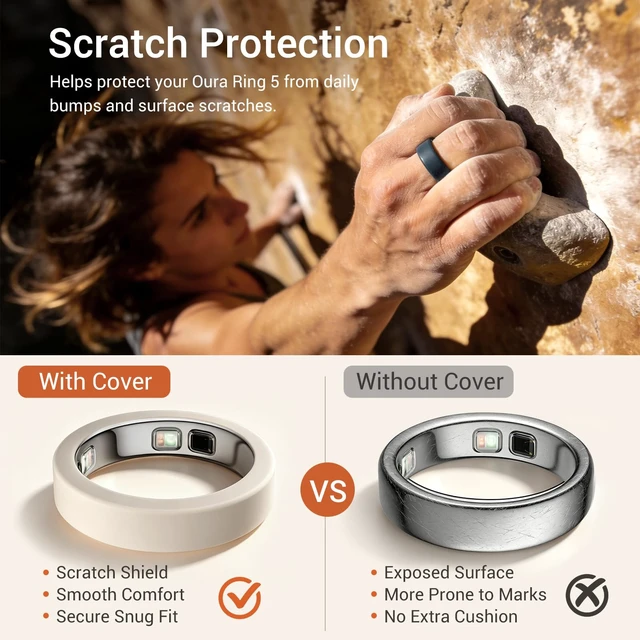 Alt view image 5 of 7 - 10 Pack Ring Cover Compatible with Oura Ring 5 Support Charging with Cover on, anti-scratch ultra-thin silicone, non-slip, anti-yellowing, assorted colors, skin-friendly