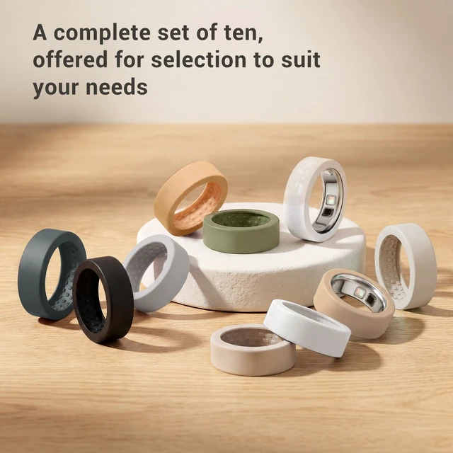 Alt view image 7 of 7 - 10 Pack Ring Cover Compatible with Oura Ring 5 Support Charging with Cover on, anti-scratch ultra-thin silicone, non-slip, anti-yellowing, assorted colors, skin-friendly