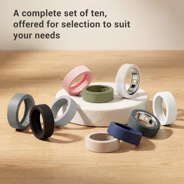Alt view image 7 of 7 - 10 Pack Ring Cover Compatible with Oura Ring 5 Support Charging with Cover on, anti-scratch ultra-thin silicone, non-slip, anti-yellowing, assorted colors, skin-friendly