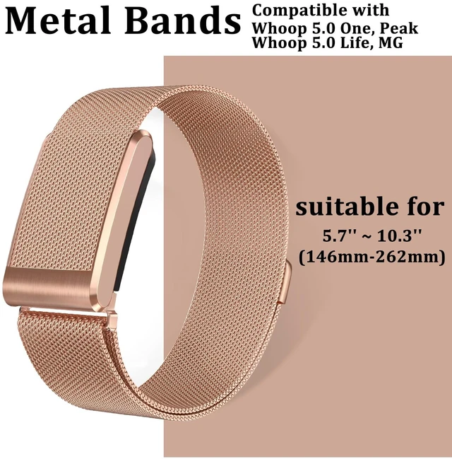 Alt view image 5 of 7 - Milanese Loop Metal Band for Whoop 5.0 Bands One, Peak and Life/MG Breathable Metal Mesh Milanese Loop Sport Adjustable Strap Replacement for Whoop Band 5.0 Not Compatible with Gen 4