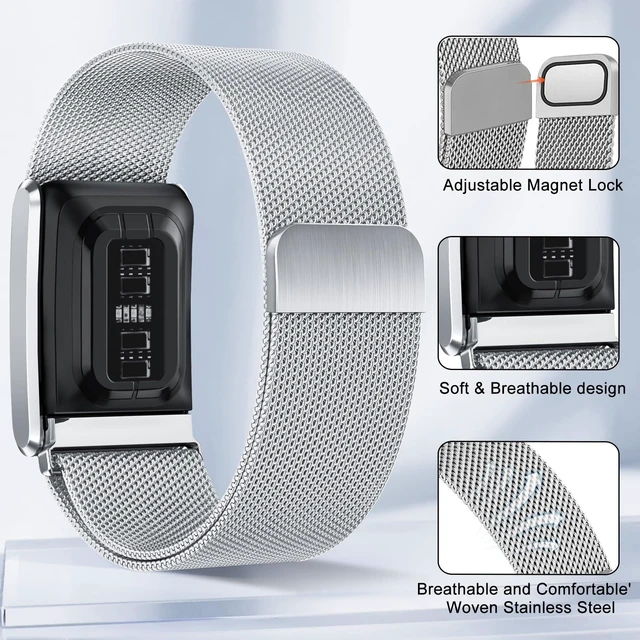 Alt view image 2 of 7 - Milanese Loop Metal Band for Whoop 5.0 Bands One, Peak and Life/MG Breathable Metal Mesh Milanese Loop Sport Adjustable Strap Replacement for Whoop Band 5.0 Not Compatible with Gen 4