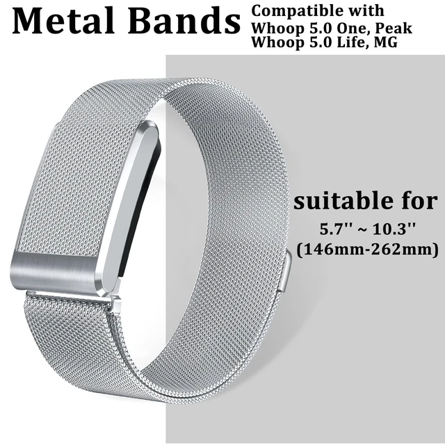 Alt view image 5 of 7 - Milanese Loop Metal Band for Whoop 5.0 Bands One, Peak and Life/MG Breathable Metal Mesh Milanese Loop Sport Adjustable Strap Replacement for Whoop Band 5.0 Not Compatible with Gen 4