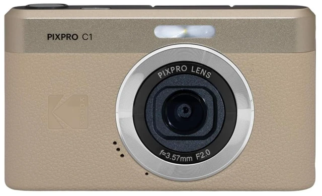 Main image of PIXPRO C1 Digital Camera, 13MP Compact Point & Shoot (Tan) 1080p HD Video, 4X Optical Zoom, 180 Degree Flip Screen