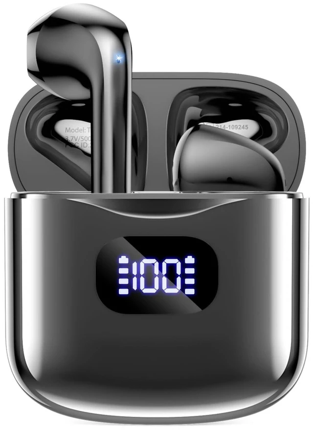 Main image of Wireless Earbuds Bluetooth 5.3 Ear Buds Headphones, 40Hrs Playback Stereo Sound, LED Display, IPX7 Waterproof, Compact In-ear Earphones with Mic for Phone Tablet Laptop Sport, Obsidian