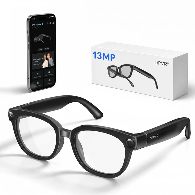 Main image of G5 AI Smart Glasses with Camera and Bluetooth, 13MP Video Recording Glasses 4K camera glasses with continuous AI assistant, AI translation, visual recognition, Bluetooth audio and hands-free capture