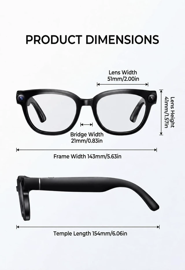 Alt view image 2 of 7 - G5 AI Smart Glasses with Camera and Bluetooth, 13MP Video Recording Glasses 4K camera glasses with continuous AI assistant, AI translation, visual recognition, Bluetooth audio and hands-free capture