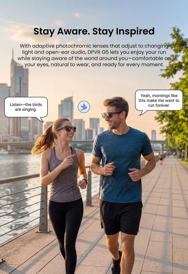 Alt view image 4 of 7 - G5 AI Smart Glasses with Camera and Bluetooth, 13MP Video Recording Glasses 4K camera glasses with continuous AI assistant, AI translation, visual recognition, Bluetooth audio and hands-free capture