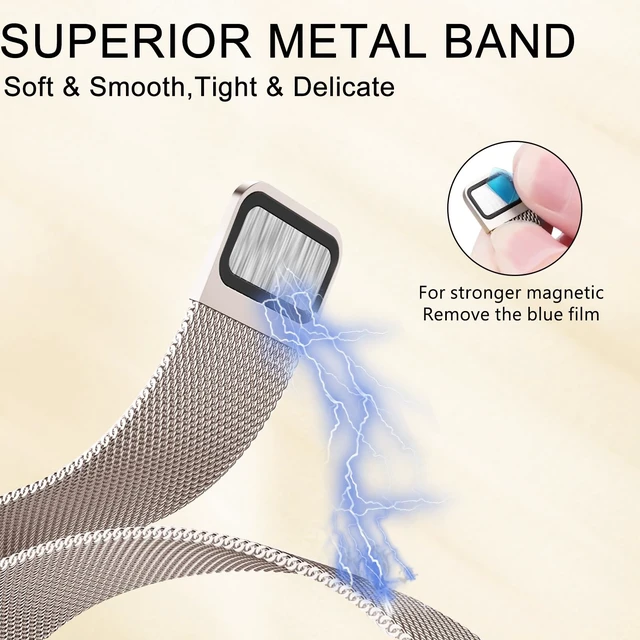 Alt view image 4 of 7 - Milanese Loop Metal Band for Whoop 5.0 Bands One, Peak and Life/MG Breathable Metal Mesh Milanese Loop Sport Adjustable Strap Replacement for Whoop Band 5.0 Not Compatible with Gen 4