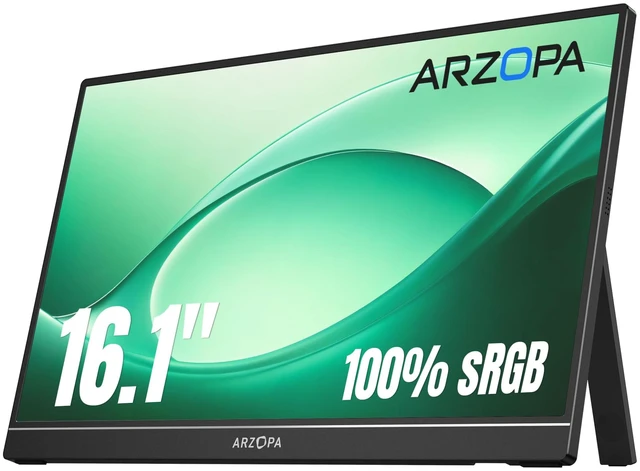 Main image of 16.1" Portable Monitor, 100% sRGB FHD 1080P Kickstand -Z1C Portable Laptop Monitor High Color Gamut Display IPS Eye Care Screen for High-end Office & Entertainment