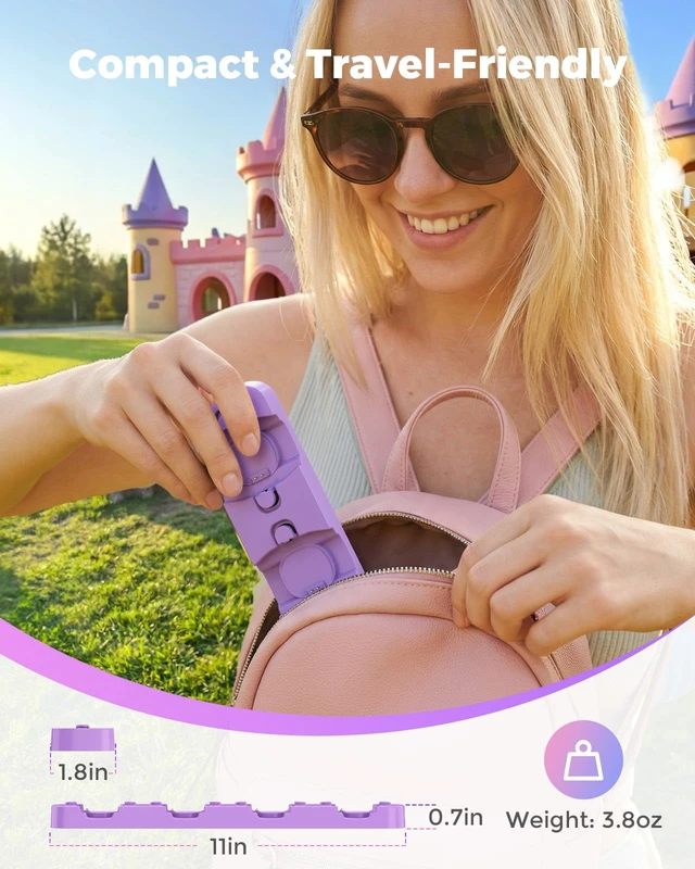 Alt view image 5 of 7 - Charging Station for MagicBand+ Plus Magic Band, 4-in-1 Charger Portable for Disneyland MagicBand Plus, 90 Min Full Charging Dock for Magic Band+ Disney-World Family (Purple, 4-Slot)