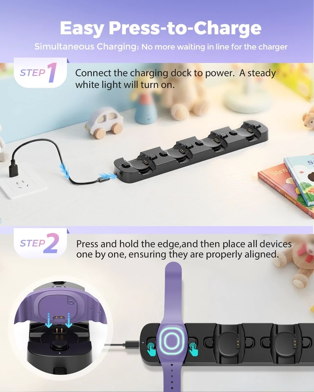 Alt view image 6 of 7 - Charging Station 4-in-1 for MagicBand+ Plus, Magicband Dock, Black 4-Slot Charger for Disneyland MagicBand Plus, 90 Min Full Charging Dock for Magic Band Disney-World Family, Travel Essentials