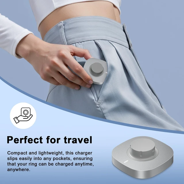 Alt view image 7 of 7 - Charger Compatible with Aura-Ring 4 Size 12 Fast Charging Dock with USB-C Cable for Aura-Ring 4 Accessories