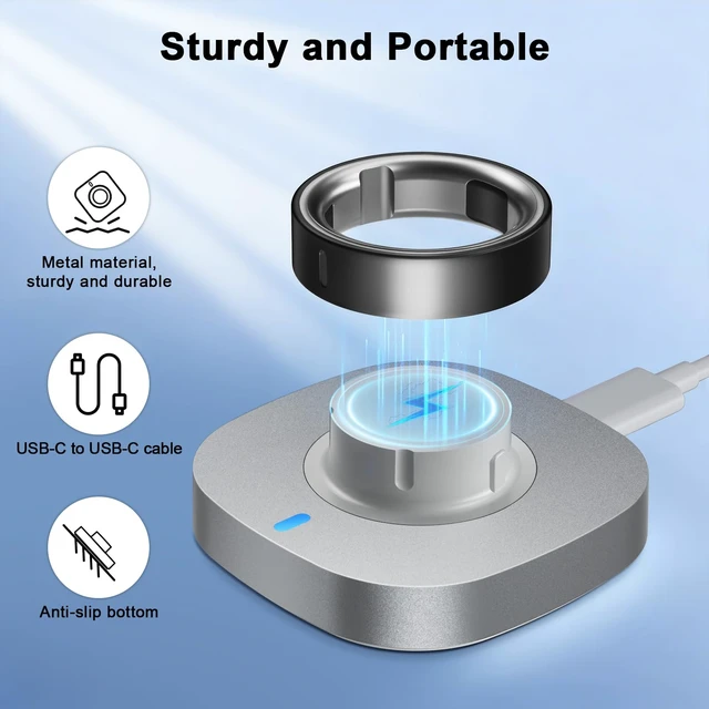 Alt view image 5 of 7 - Charger Compatible with Aura-Ring 4 Size 12 Fast Charging Dock with USB-C Cable for Aura-Ring 4 Accessories