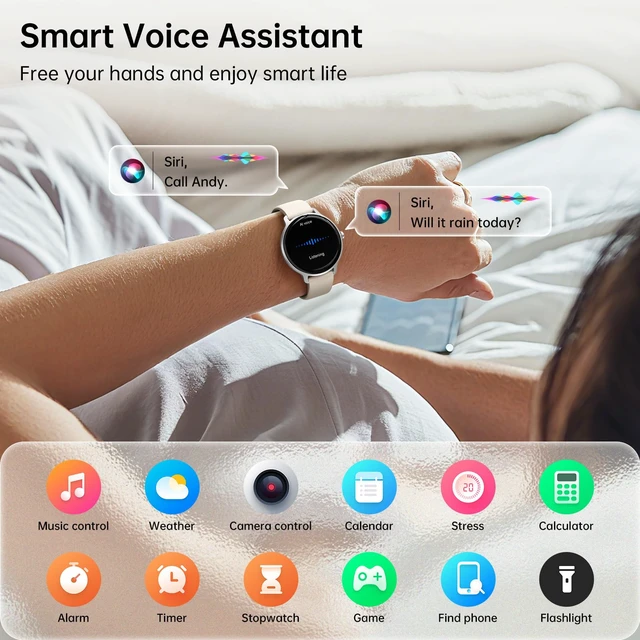 Alt view image 5 of 7 - Smart Watch for Women, 1.27" AMOLED Screen Smartwatch with Answer/Make Call for iPhone/Android/Samsung, Fitness Tracker with 120+ Sport Modes, Heart Rate/Sleep/Health Monitor, IP68 Waterproof, 2 Bands