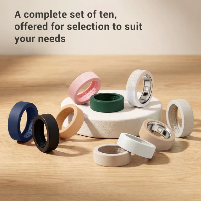 Alt view image 7 of 7 - 10 Pack Ring Cover Compatible with Oura Ring 5 Support Charging with Cover on, anti-scratch ultra-thin silicone, non-slip, anti-yellowing, assorted colors, skin-friendly