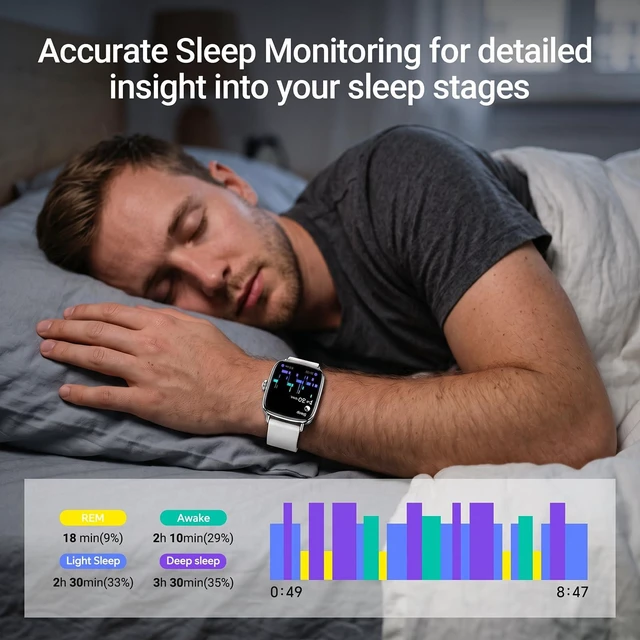 Alt view image 3 of 7 - Smart Watches for Women (2 Bands), 1.85" HD Smartwatch for Android iPhone with Bluetooth Calls, Heart Rate SpO2 Sleep Monitor, 120+ Sports Modes, IP68 Waterproof, 7-Day Battery & More