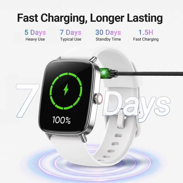 Alt view image 4 of 7 - Smart Watches for Women (2 Bands), 1.85" HD Smartwatch for Android iPhone with Bluetooth Calls, Heart Rate SpO2 Sleep Monitor, 120+ Sports Modes, IP68 Waterproof, 7-Day Battery & More