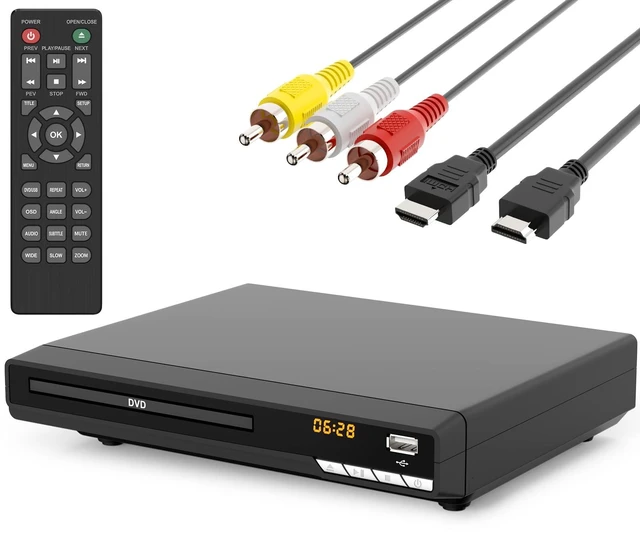 Main image of DVD Players for TV with HDMI,Plays All Regions and Formats,CD Players for Home,Support 1080P Video/CD/DVD/VCD/JPEG/USB, Remote, HDMI and RCA Cables Included (2026 New Model)