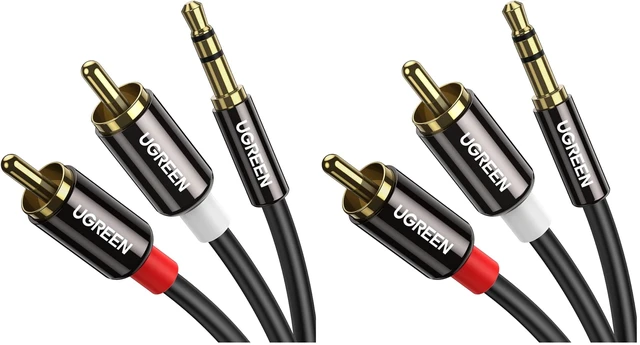 Main image of 3.5mm to RCA Cable, 3.3FT 2RCA Male to Aux Audio Adapter, HiFi Sound (Pack of 2)