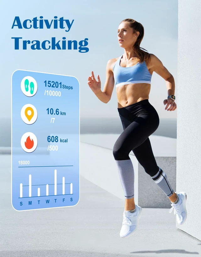 Alt view image 7 of 7 - Smart Watches for Men Women, Bluetooth Calls, Fitness Tracker Blue for iPhone/Android Phones, 1.85" HD, Heart Rate Monitor Sleep Tracker, Step Calories Counter, 100+ Sports Types, Waterproof