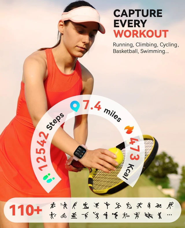 Alt view image 3 of 7 - Smart Watch for Women Men- Answer/Make Call, 2025 IP68 Waterproof Fitness Step Sleep Tracker Watch with Monitor Activity Counter Smartwatch for Andriod iPhone iOS Samsung Compatible