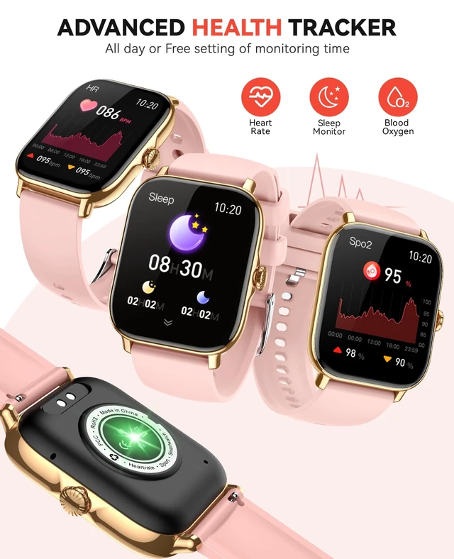 Alt view image 4 of 7 - Smart Watch for Women Men- Answer/Make Call, 2025 IP68 Waterproof Fitness Step Sleep Tracker Watch with Monitor Activity Counter Smartwatch for Andriod iPhone iOS Samsung Compatible