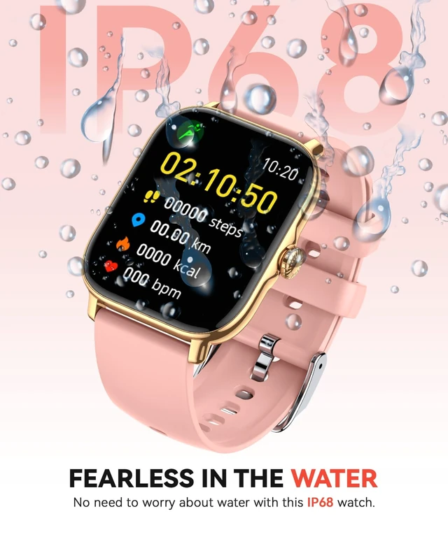 Alt view image 6 of 7 - Smart Watch for Women Men- Answer/Make Call, 2025 IP68 Waterproof Fitness Step Sleep Tracker Watch with Monitor Activity Counter Smartwatch for Andriod iPhone iOS Samsung Compatible