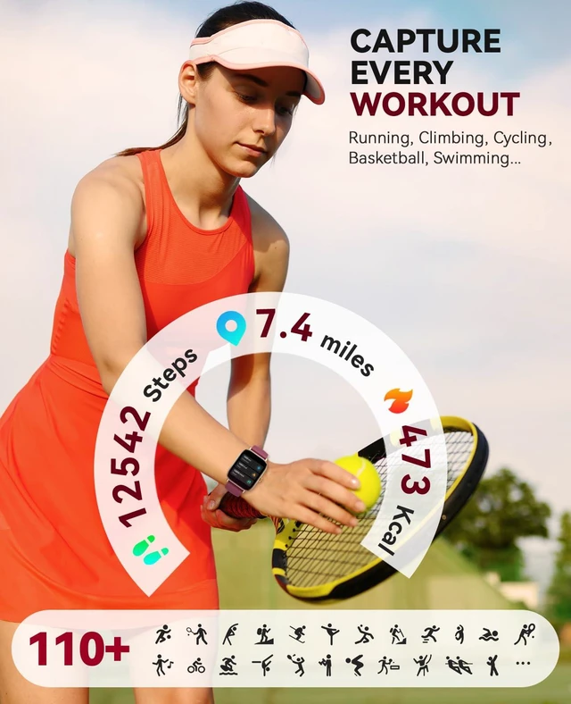 Alt view image 3 of 7 - Smart Watch for Women Men- Answer/Make Call, 2025 IP68 Waterproof Fitness Step Sleep Tracker Watch with Monitor Activity Counter Smartwatch for Andriod iPhone iOS Samsung Compatible