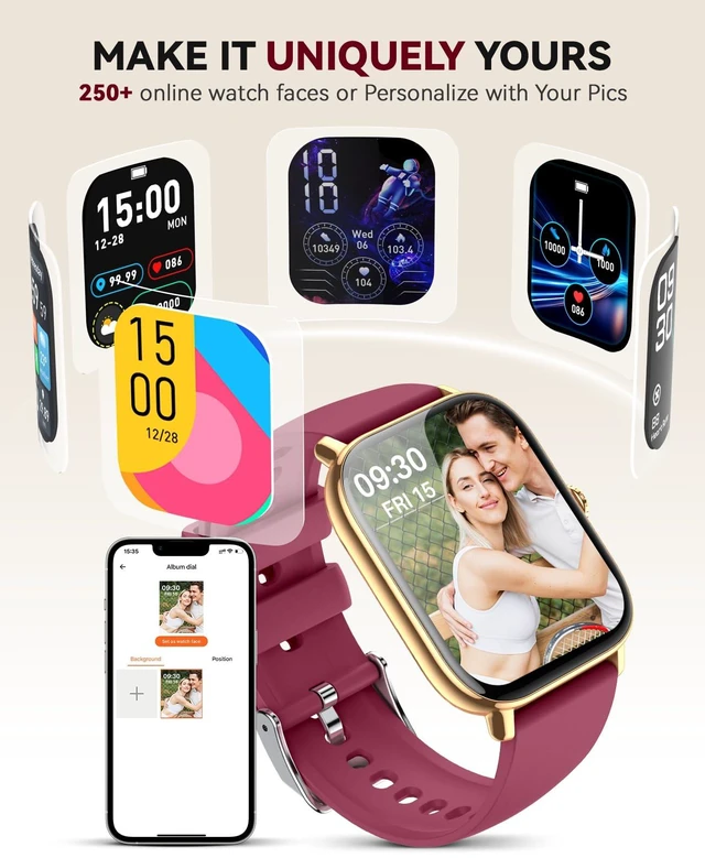 Alt view image 5 of 7 - Smart Watch for Women Men- Answer/Make Call, 2025 IP68 Waterproof Fitness Step Sleep Tracker Watch with Monitor Activity Counter Smartwatch for Andriod iPhone iOS Samsung Compatible