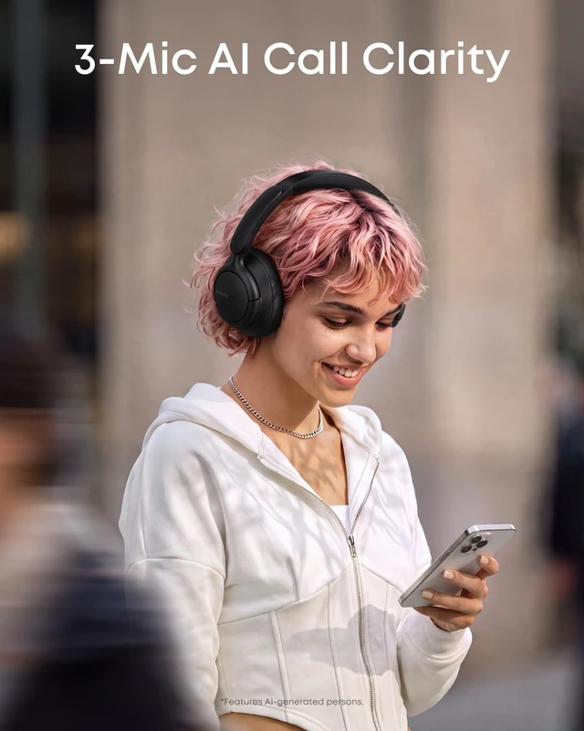 Alt view image 6 of 7 - by Anker Q31i, Adaptive Noise Cancelling Over-Ear Headphones LDAC Hi-Res Wireless Audio, 50H ANC Playtime, Comfortable Fit, Clear Calls, Dual Connection, Bluetooth 6.0, Custom EQ via App