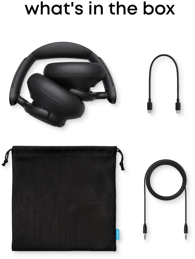 Alt view image 7 of 7 - by Anker Q31i, Adaptive Noise Cancelling Over-Ear Headphones LDAC Hi-Res Wireless Audio, 50H ANC Playtime, Comfortable Fit, Clear Calls, Dual Connection, Bluetooth 6.0, Custom EQ via App