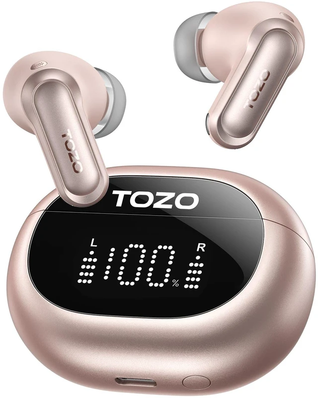 Main image of NC20 Active Noise Cancelling Wireless Earbuds LDAC Hi-Res Bluetooth 6 Mics AI Call Ear Buds 80H Playtime, Dual Pairing, 32 EQ via App, IPX8 Waterproof, Wireless Charging Case Titanium Pink