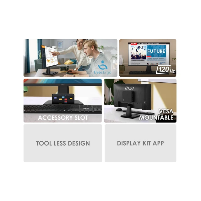 Alt view image 3 of 7 - PRO MP225 E12VL, 22-inch1920 x 1080 (FHD) Computer Monitor, 120Hz, Adaptive-Sync, HDMI, Video Port, VESA Mountable, Tilt, 1ms, Black