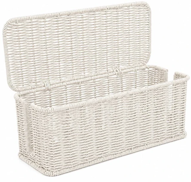 Main image of Cable Management Box, Handmade Rattan Cord Organizer for Power Strip Open Slots Cord Hider for Power Strip, Router & USB Hub, Registered U.S. Design Patent