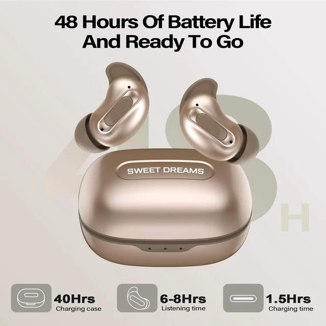 Alt view image 7 of 7 - Mini ANC Sleep Earbuds, Wireless Ear Buds Headphones for Side Sleepers Bluetooth 5.4 Deep Bass Stereo 48H Playtime Ear Buds, 4 ENC Noise Cancelling Mic for Side Sleepers uninterrupted night sleep
