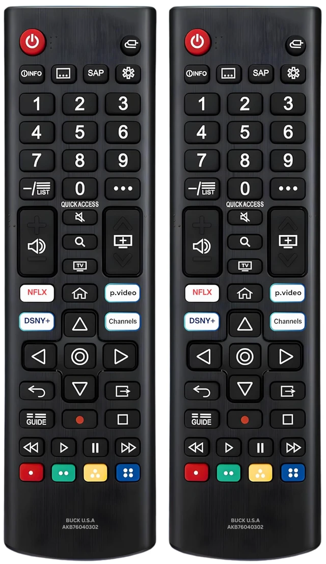 Main image of 2 Pack AKB76040302 LG TV Remote Control Replacement for Smart TV - Easy Setup Remote, Streaming Shortcuts - Works with LG 4K, UHD, LED, OLED Smart HDTV Models (AKB75095307, AKB74915305, AKB75855501)