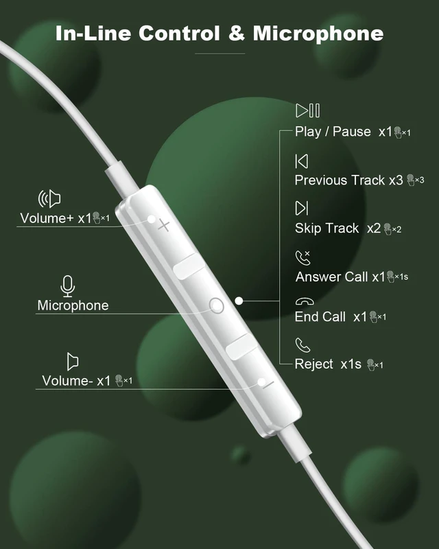 Alt view image 2 of 7 - USB C Headphone Wired for iPhone 15 Plus 16 Pro 17 Air 18 Pro Max iPad mini Usbc Headphones Type C for Samsung Galaxy S26 S25 S24 S23 Ultra S22 A57 A56 A16 A17 Earbuds in-Ear with Mic Volume Control