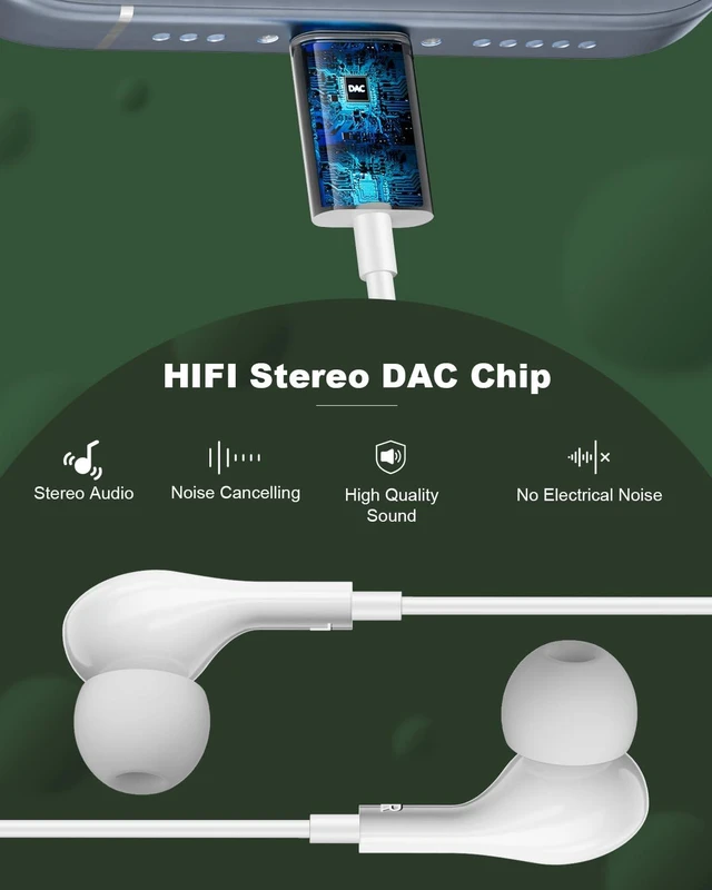 Alt view image 3 of 7 - USB C Headphone Wired for iPhone 15 Plus 16 Pro 17 Air 18 Pro Max iPad mini Usbc Headphones Type C for Samsung Galaxy S26 S25 S24 S23 Ultra S22 A57 A56 A16 A17 Earbuds in-Ear with Mic Volume Control