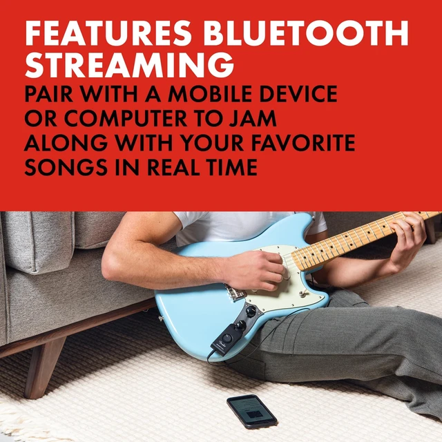 Alt view image 5 of 7 - Mustang Micro Headphone Amplifier, with Silent practice amp, 12 amp models, 12 effects, Bluetooth streaming, USB-C recording, plug-in mini amp for electric guitar