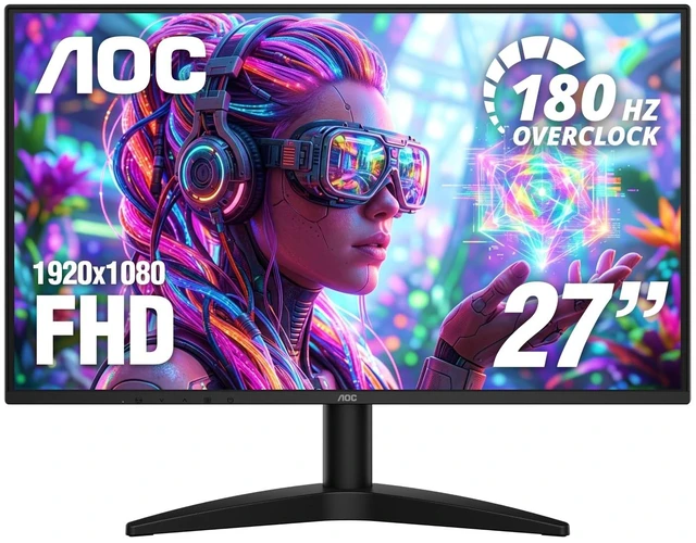 Main image of 27 Inch Gaming Monitor FHD 180Hz Overclocked VA HDR Ready, G27B36N 1920×1080 LED Monitor, 144Hz Native / 180Hz OC, 0.5ms, DP 1.4, HDMI 2.1, Adaptive Sync, VESA, Earphone Out