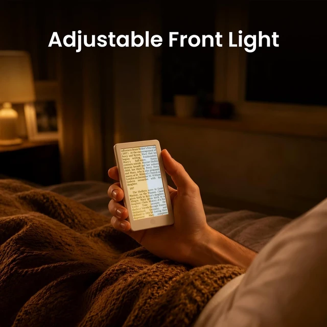 Alt view image 3 of 7 - X4 Pro 4.3" ebook Reader with Front Light & Touchscreen, Space Black 4.3" E-Book reader with adjustable front light, touch/gesture control, physical buttons, 1100mAh battery & magnetic charging