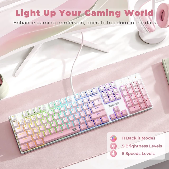 Alt view image 2 of 7 - K671GP Wired Mechanical Keyboard LED Keyboard,11 Backlit Modes,Hot-Swappable Linear Switch,Full Anti-Ghosting,PBT Keycaps,for Computer/Laptop/PC/Mac/Windows