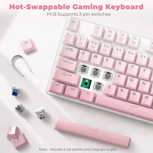 Alt view image 4 of 7 - K671GP Wired Mechanical Keyboard LED Keyboard,11 Backlit Modes,Hot-Swappable Linear Switch,Full Anti-Ghosting,PBT Keycaps,for Computer/Laptop/PC/Mac/Windows